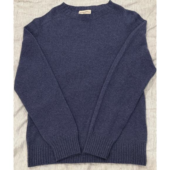 Officine Générale Seamless Crewneck Sweater Blue 100% Virgin Wool Size M - Picture 2 of 5